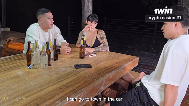 My boyfriend leaves me alone and I fuck his stepbrother outdoors - Luna Vitaler & Danner Mendez