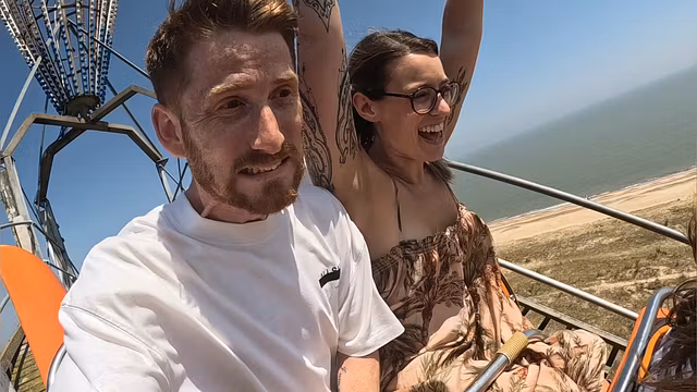 Day out at the funfair. Tits exposed on ride/accidental public nip slip