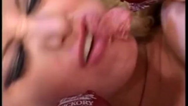 Busty blonde does odd extreme insertions and double fuck