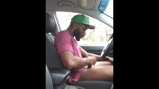 Car jerking in public and cumshot!