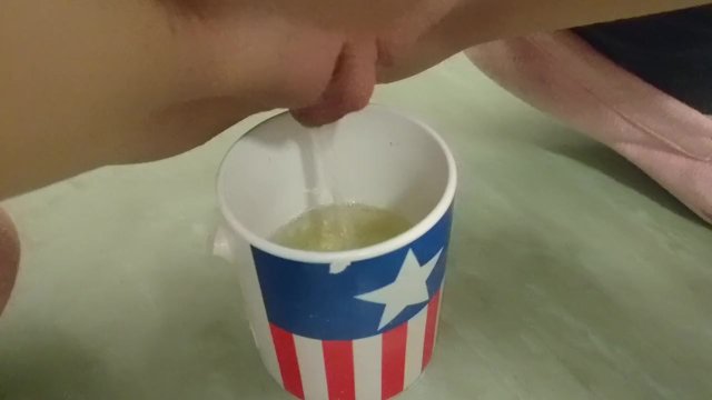 tea is ready sir!  pee in a cup