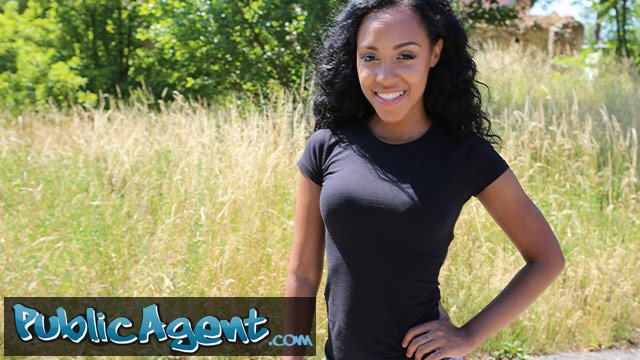 Tiny waist big ass ebony teen gets fucked in public for money