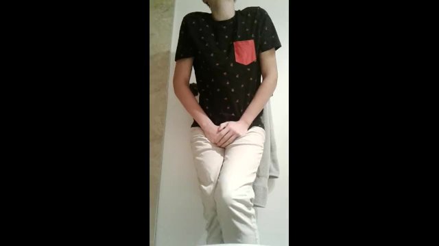 Desperate guy pissing his pants