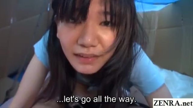 Homeless JAV star sex for food in cardboard home Subtitled