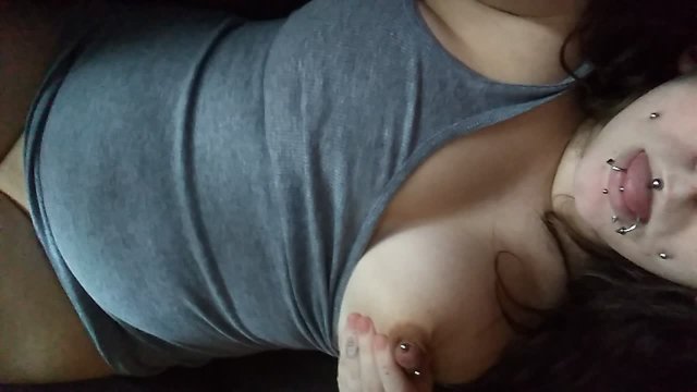 Milf plays with herself on couch