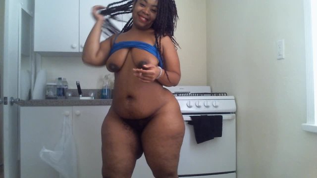 Smoking Big Black Nipples Ebony Phat Ass BBW Kitchen Play - Cami Creams