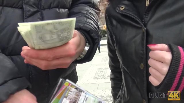 HUNT4K. Boy ly let cute GF have sex for money with stranger