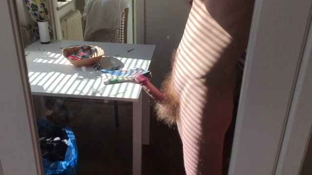 Teen male jerking off his big hiary dick, cumshot