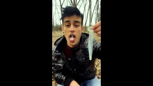 I found straight friend´s condom after night picnic, so I enjoy his cum