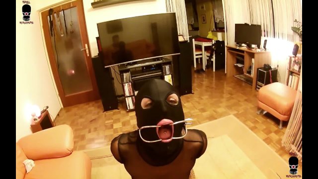 Dental gag deepthroating, spitting and analyizing slut slave - POV-INTRO