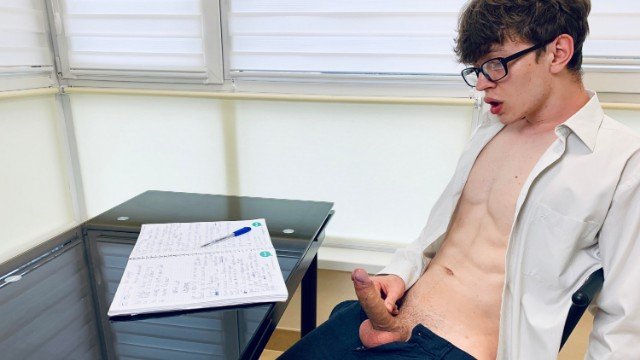 School Boy Wanking & He is too Horny for Study / Big Dick(23cm)/Uncut