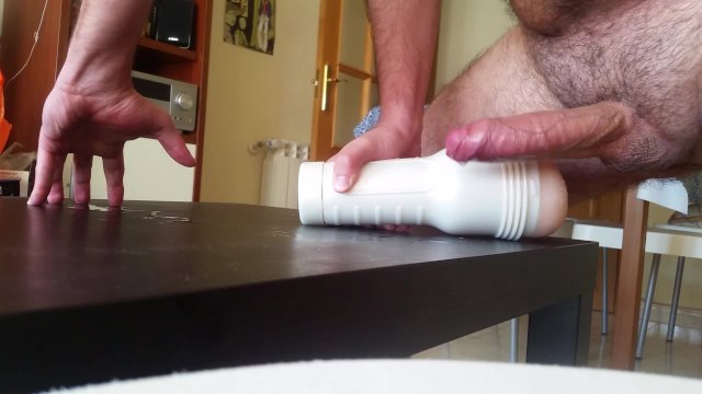Guy Dumping Two Loads Of Cum While Fucking A Fake Pussy