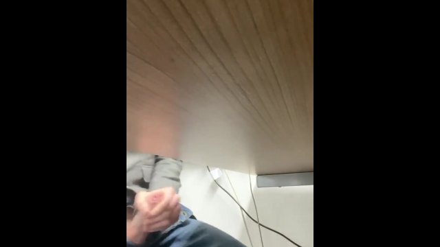 Under the desk work office wank masturbating public secret
