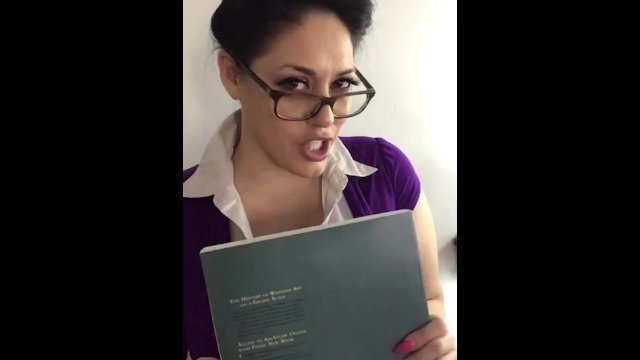 Milf Librarian complains to you for late books.