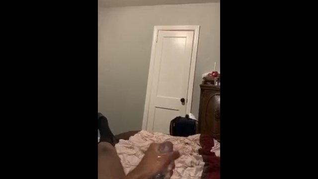 Young Bull Stroking With Verbal Explosive Nut At End