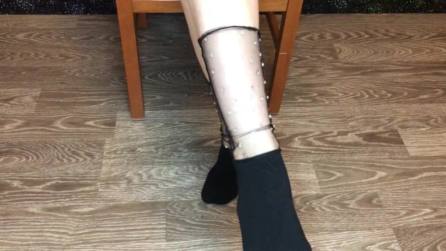 kelly_feet my new beautiful black socks foot & socks fetish pov