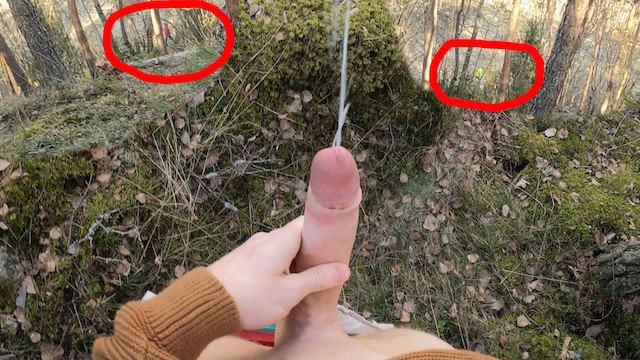 Risky cumshots in forest with people around!  Johann Wood