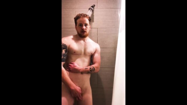 Hot Ginger FTM Jerks Off in Gym Shower