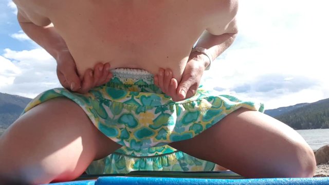 Sexy Little Milf Has Public Squirting Orgasms On Beach! Dripping Pussy!