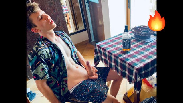 I caught my Step Brother Jerking Off and Drinking Whiskey in my room / Big Dick / Teen /
