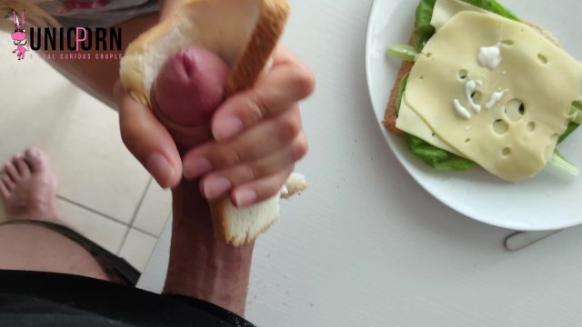 CUM ON MY CHEESE SANDWICH  my meal need protein  MAYO is FINISH STEP SISTER MILKS ME  FOOD PLAY