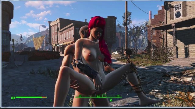 Red-haired Alice. Sex adventure of a beautiful girl in the Fallout 4 world  Porno game