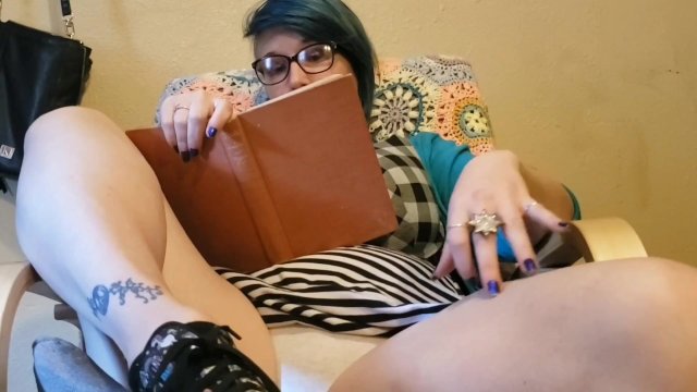 Ugly fat girl in granny panties wants to read you a story! MILF PAWG GILF book nerd white underwear