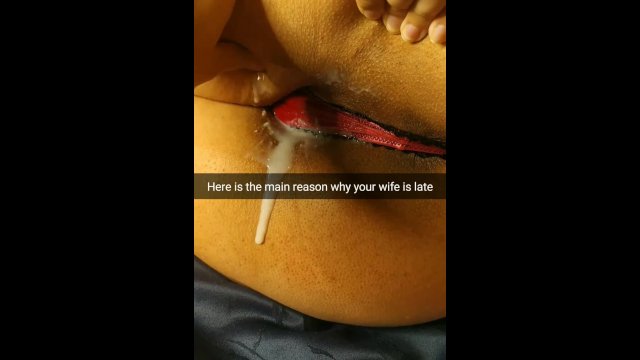 This is the reason your wife was late at work. Dripping creampie from wife pussy [Cuckold.Snapchat]