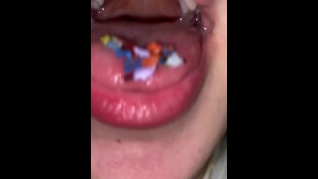 Giantess plays with her tiny people. Vore