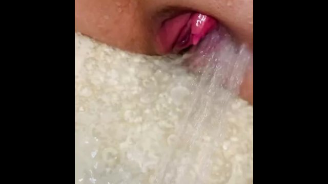 Huge Swollen Clit Cums Hard With Showerhead