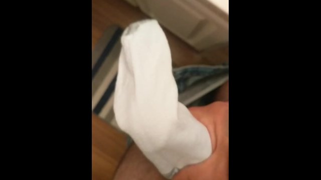 Cumming in a sock