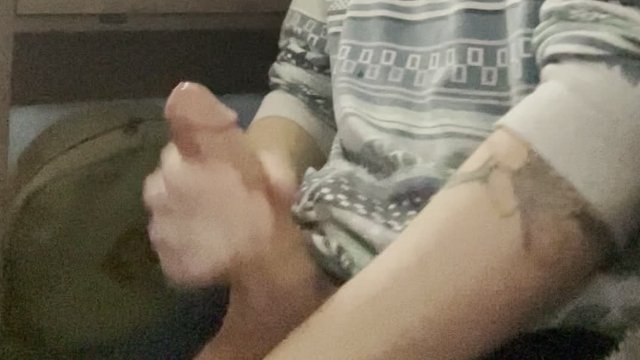 waiting for friend to catch me, cum in from of friend