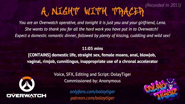 [OVERWATCH] A Night With Tracer  Erotic Audio Play by Oolay-Tiger