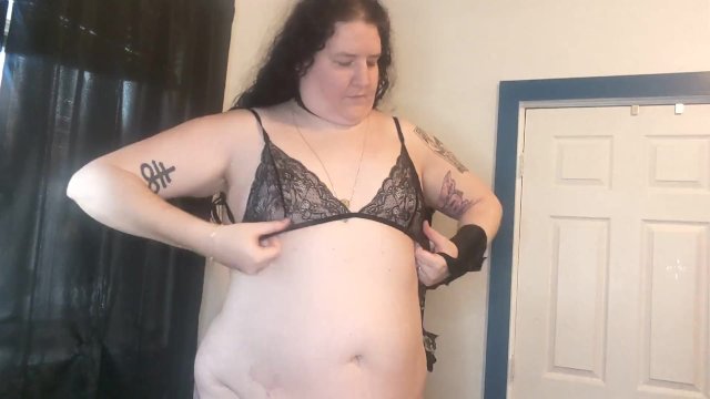 Emberlyn tries on lingerie