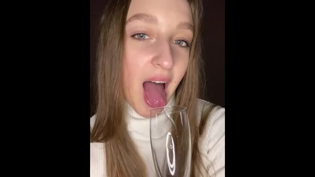 Glass of saliva