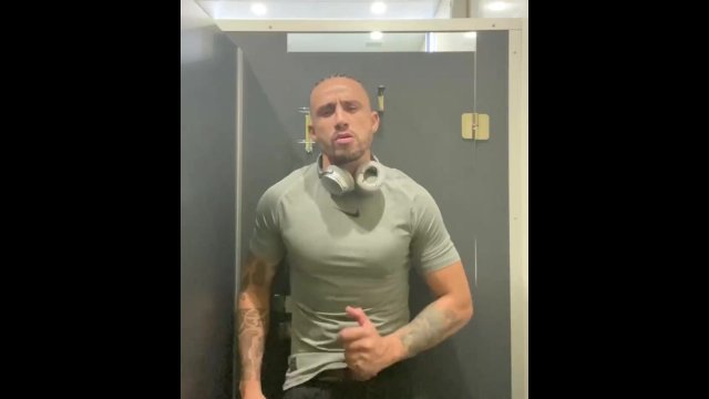 Quick stop at the gym to show off my big cock