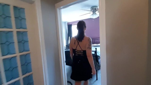 Wife cums home with creampie cuck cleans up