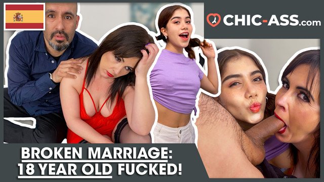 THREESOME: SPANISH MAN fucks TEEN with his WIFE (Porn from Spain)! CHIC-ASS