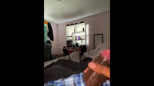 Moaning while jacking my bbc (huge cumshot)add me on sc: savageboy813ss