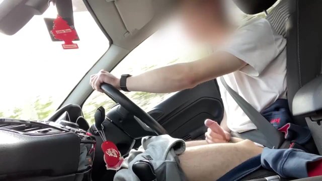 CAUGHT JERKING OFF OUTSIDE! Teen caught jerking on public road after drive!