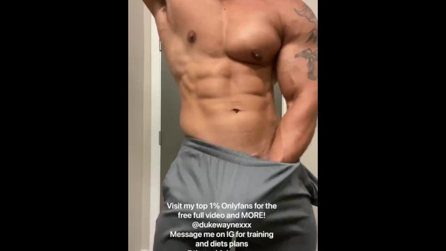 Jerking my fat cock in the bathroom