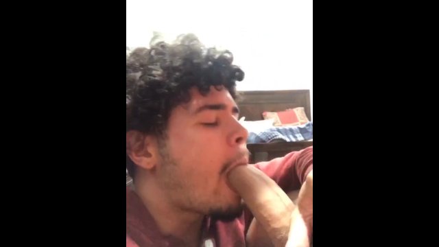 Latino monster cock gets sucked by roommate