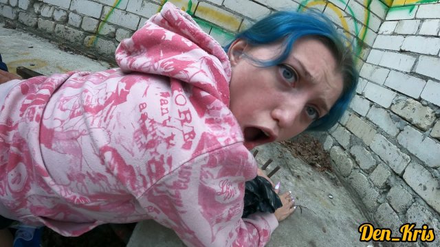 cute schoolgirl after school has sex in an abandoned building and gets a cum on face