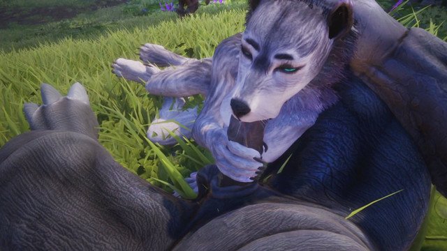 Furry Female Wolf & Rhino Fuck Hard (Some Pee)  Wild Life Furries
