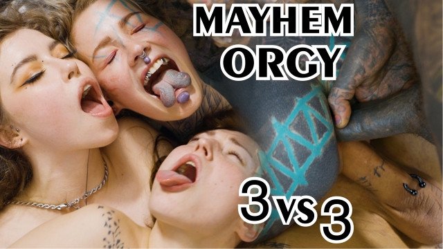 hardcore alternative ORGY - 3 on 3 anal fuck - ATM, gape, DP, facial -  Mina K, Eden Ivy, Anuskatzz
