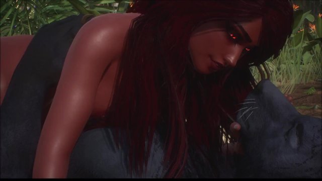 Furry romantic cuddle sex