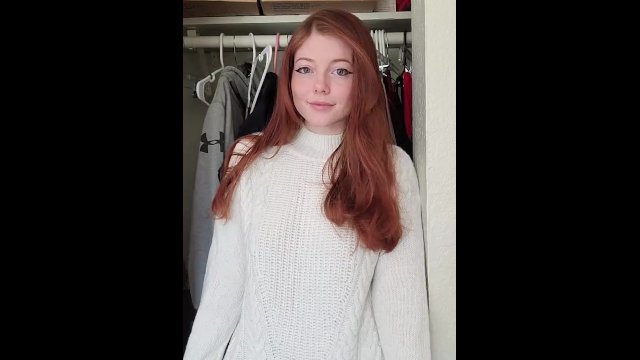 Innocent 19 year old redhead titty drop