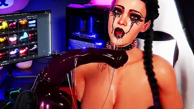 LOBA FROM APEX LEGENDS DEEPTHROATS And CHOKES On A GIGANTIC DILDO!