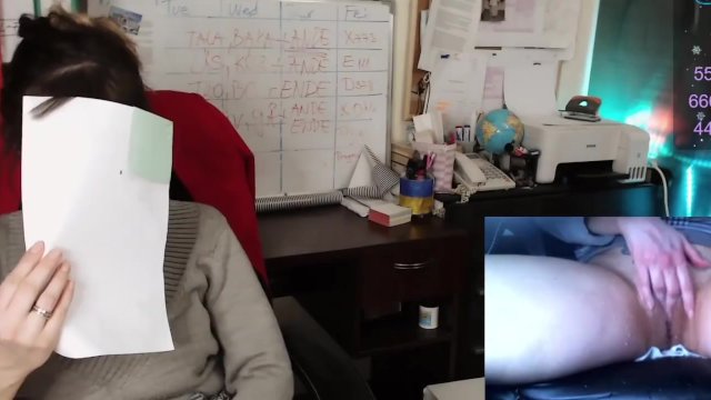 Teacher's anal toy has been controlled during her class