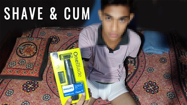Sri Lanka Gay twink shave his dick and balls with PHILIPS OneBlade
